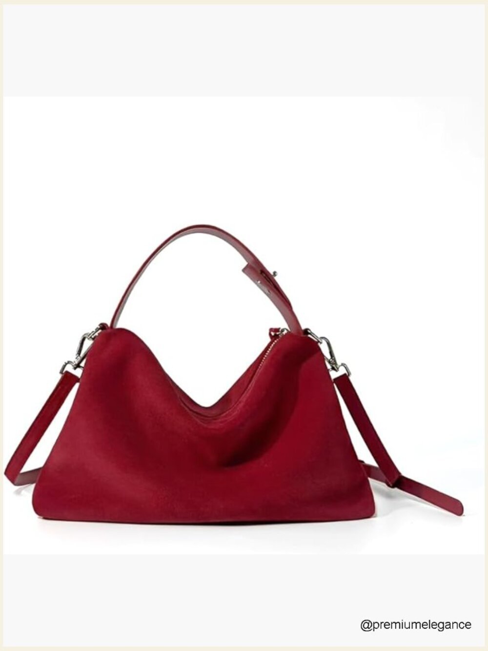 Suede Leather Hobo Tote Crossbody Bag Adjustable Strap Shoulder Satchel Purse - Picture 1 of 7